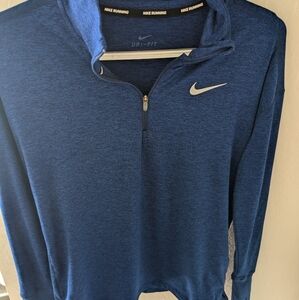 Nike Dri-FIT 1/4 Zip Running Pullover - Blue Heather - Size XS